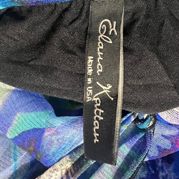 ELANA KATTAN Maxi Strapless Ruched Bodice Empire Print Dress Size S - Picture 5 of 6